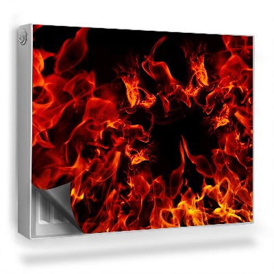 Magnetický kryt na radiátor Horké plameny ohně na tmavém pozadí