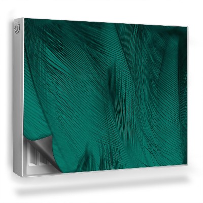 Magnetický kryt na radiátor Detail jemného tyrkysového peří