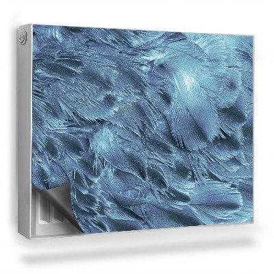 Magnetický kryt na radiátor Překrývající se peří, modré, bílé