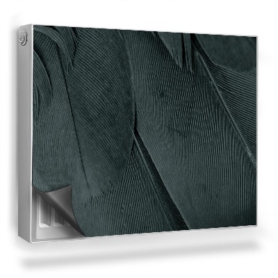 Magnet na radiátor Detail struktury peří, temná atmosféra