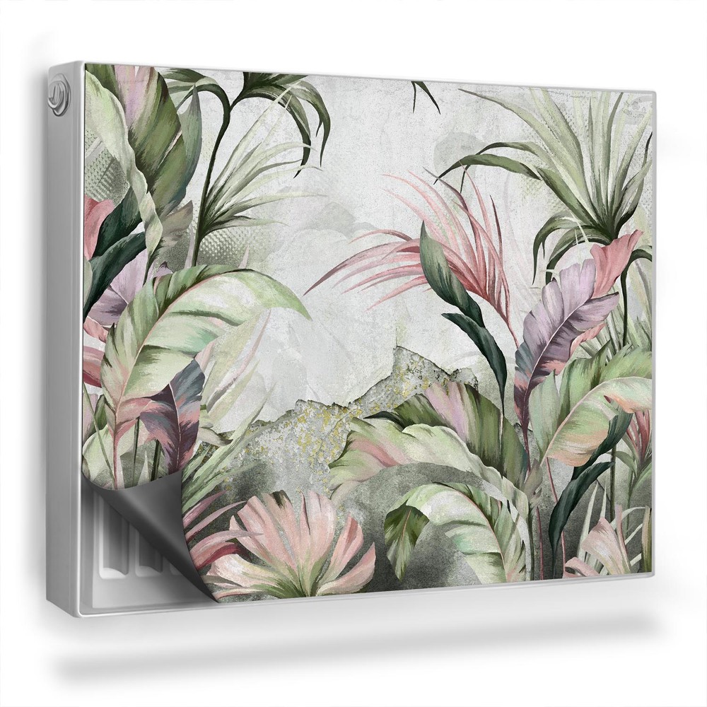 Magnetický kryt na radiátor Malované tropické rostliny banánové listy