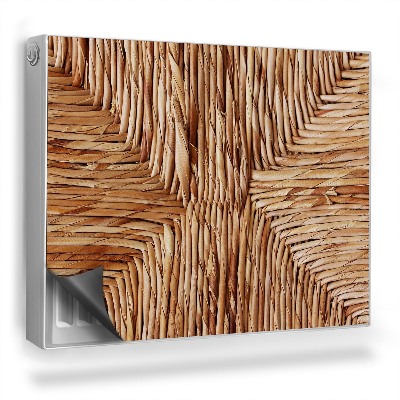 Dekorativní magnet na radiátor Proutěný tkát detail, teplé barvy