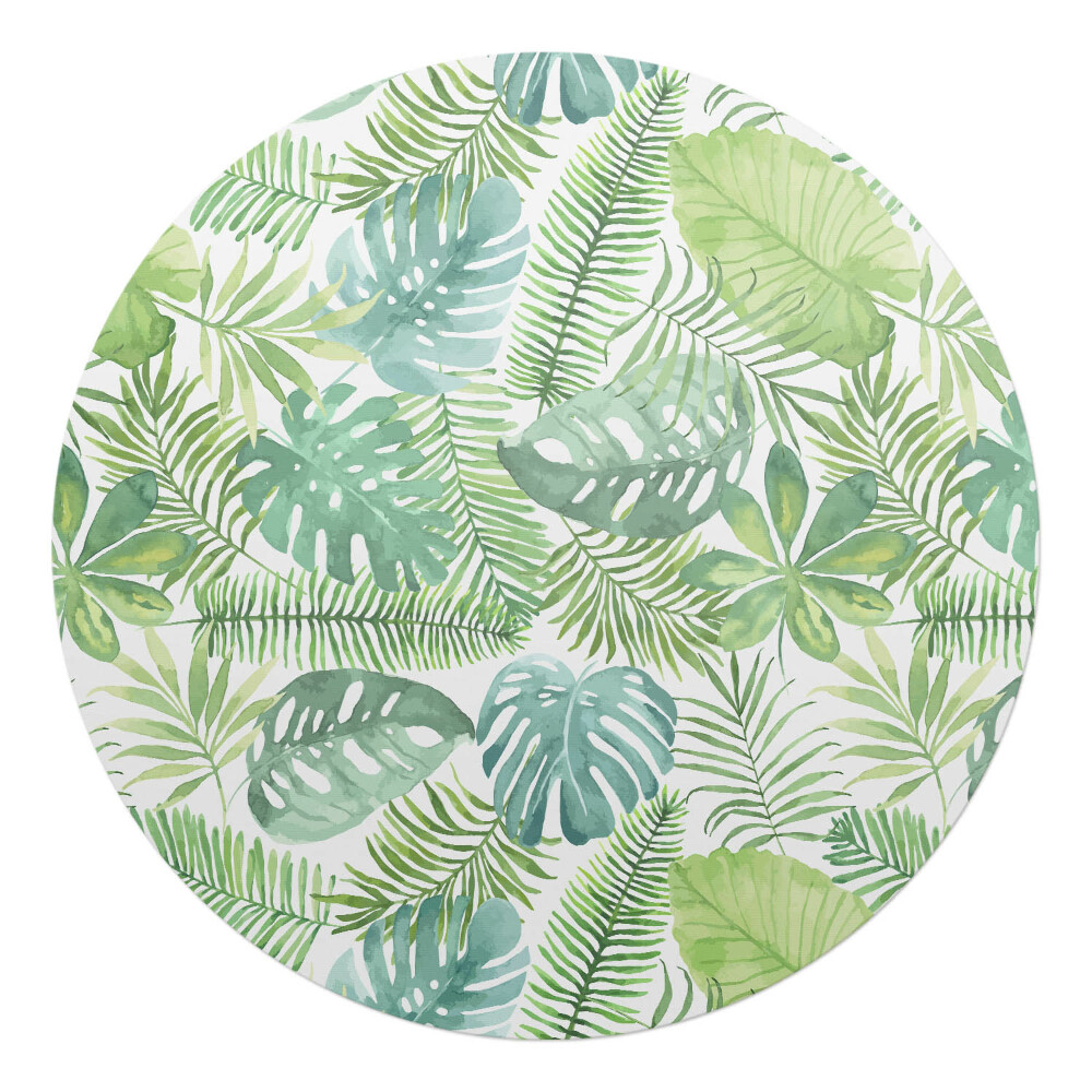 Podložka pod křeslo kulatá Tropické listy