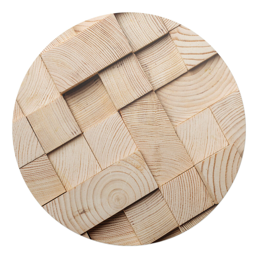 Ochranná podložka pod židli kulatá Dřevěná mozaika