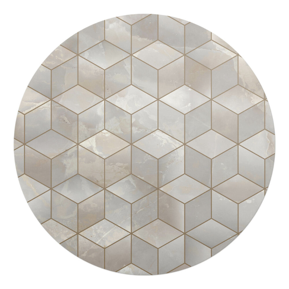 Ochranná podložka pod židli kulatá Geometrický 3D vzor