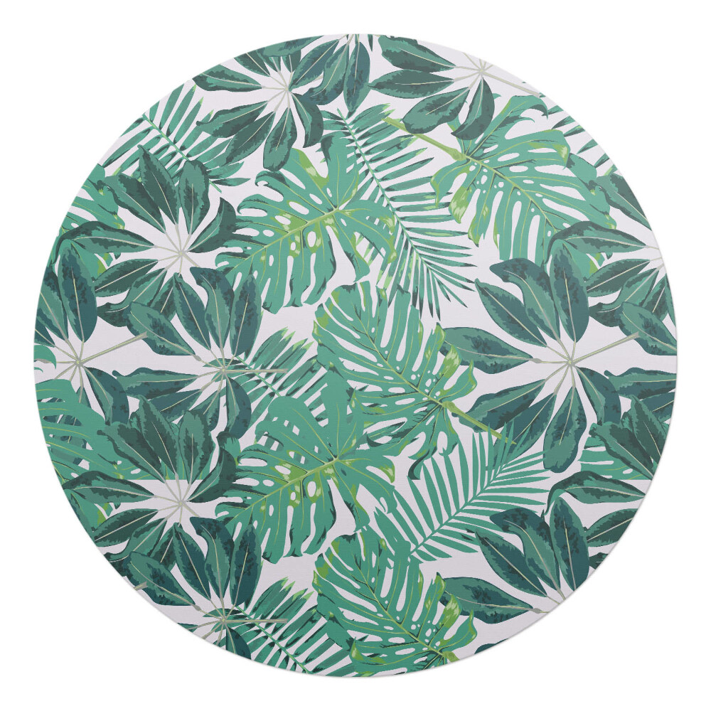 Ochranná podložka pod židli kulatá Tropické listy