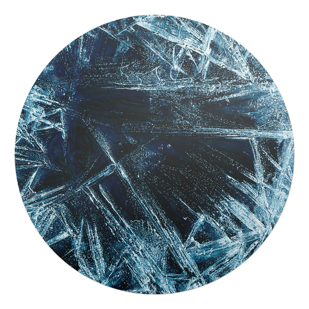 Ochranná podložka pod židli kulatá Ledové abstraktní vzory