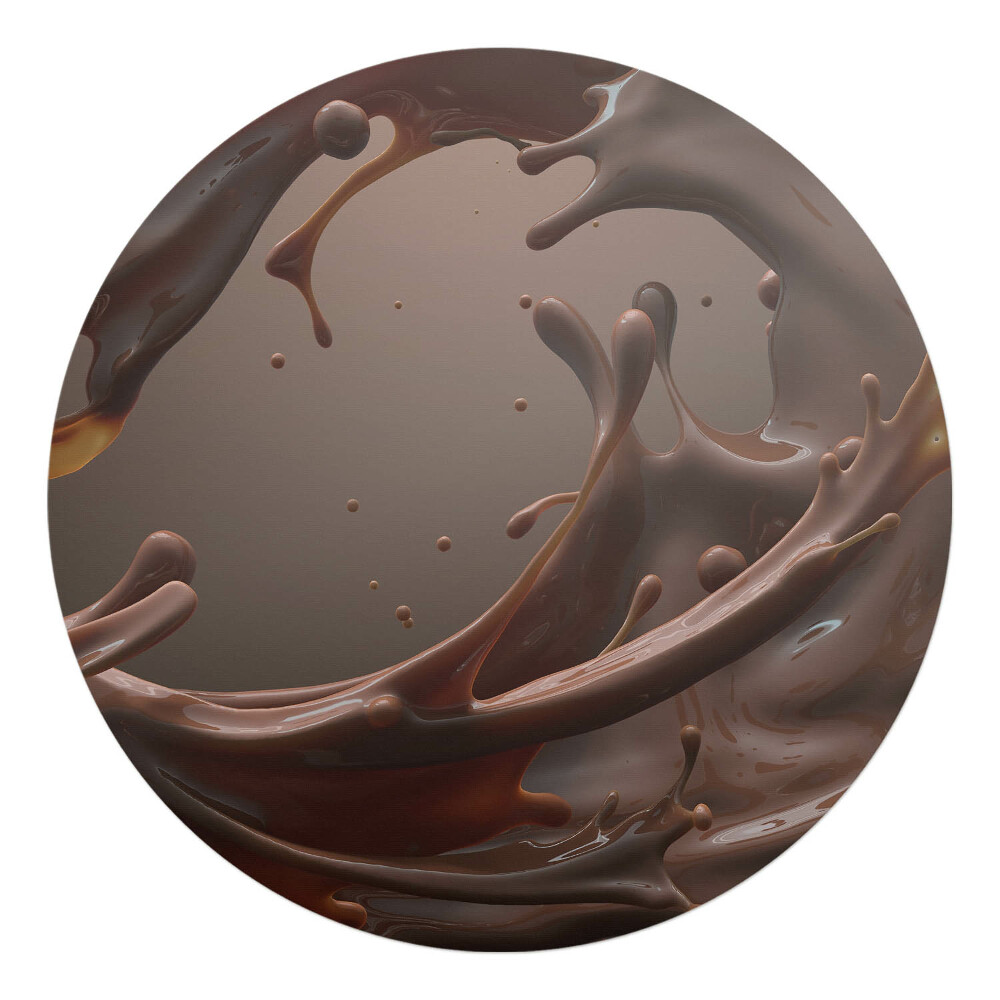 Ochranná podložka na podlahu kulatá Čokoládová vlna