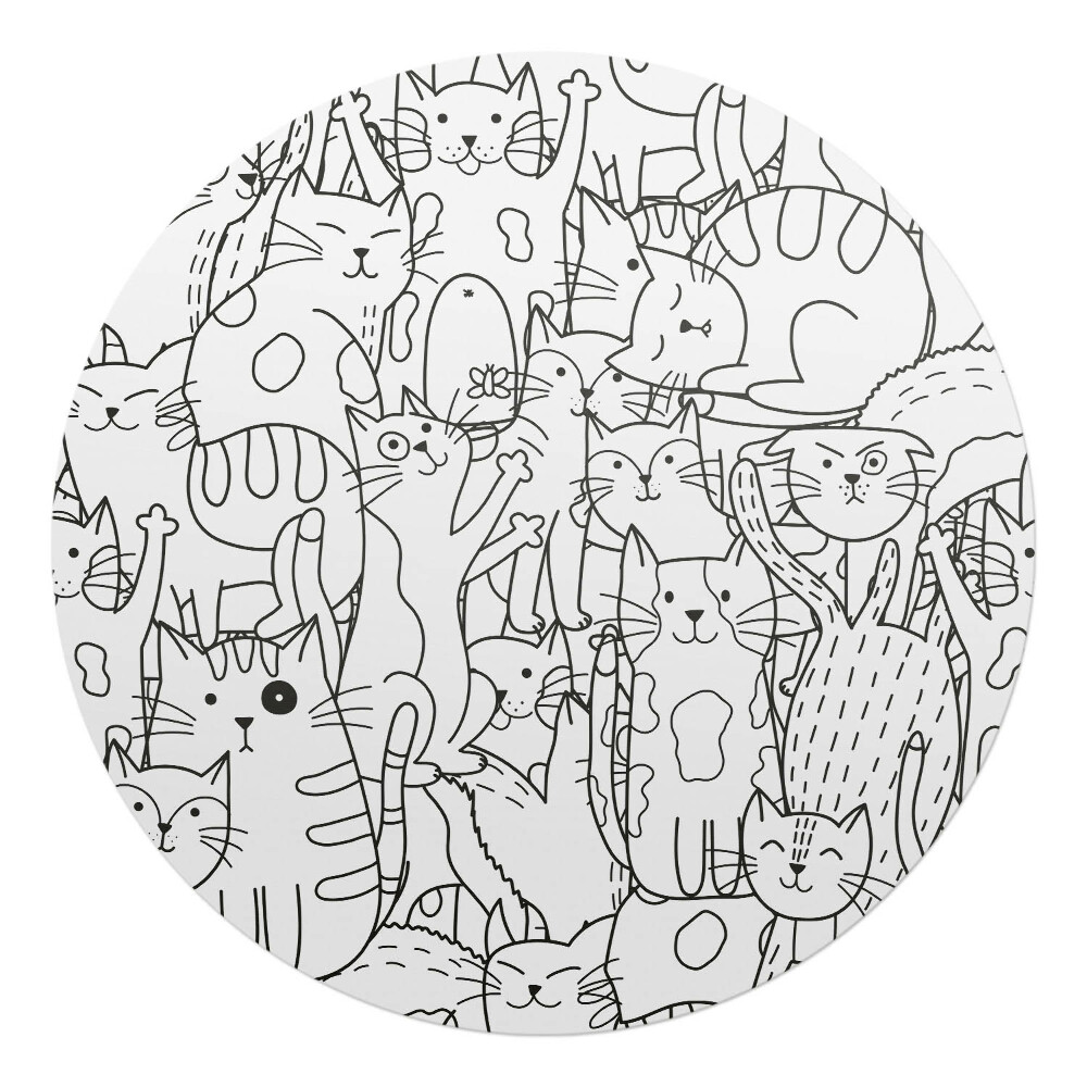 Ochranná podložka na podlahu kulatá Kreslení koček