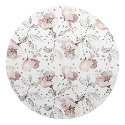 Ochranná podložka na podlahu kulatá Vintage květinový vzor