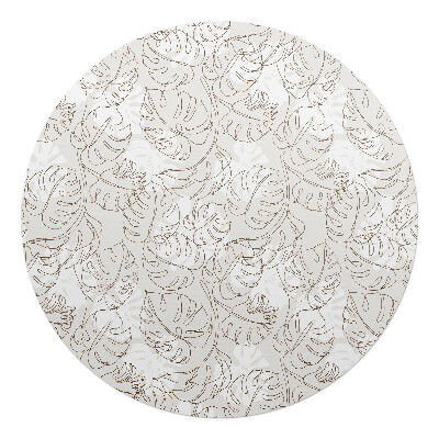 Podložka pod křeslo kulatá Vzor listů monstery