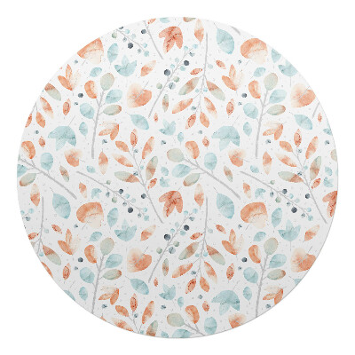 Podložka pod židli kulatá Akvarelové listy
