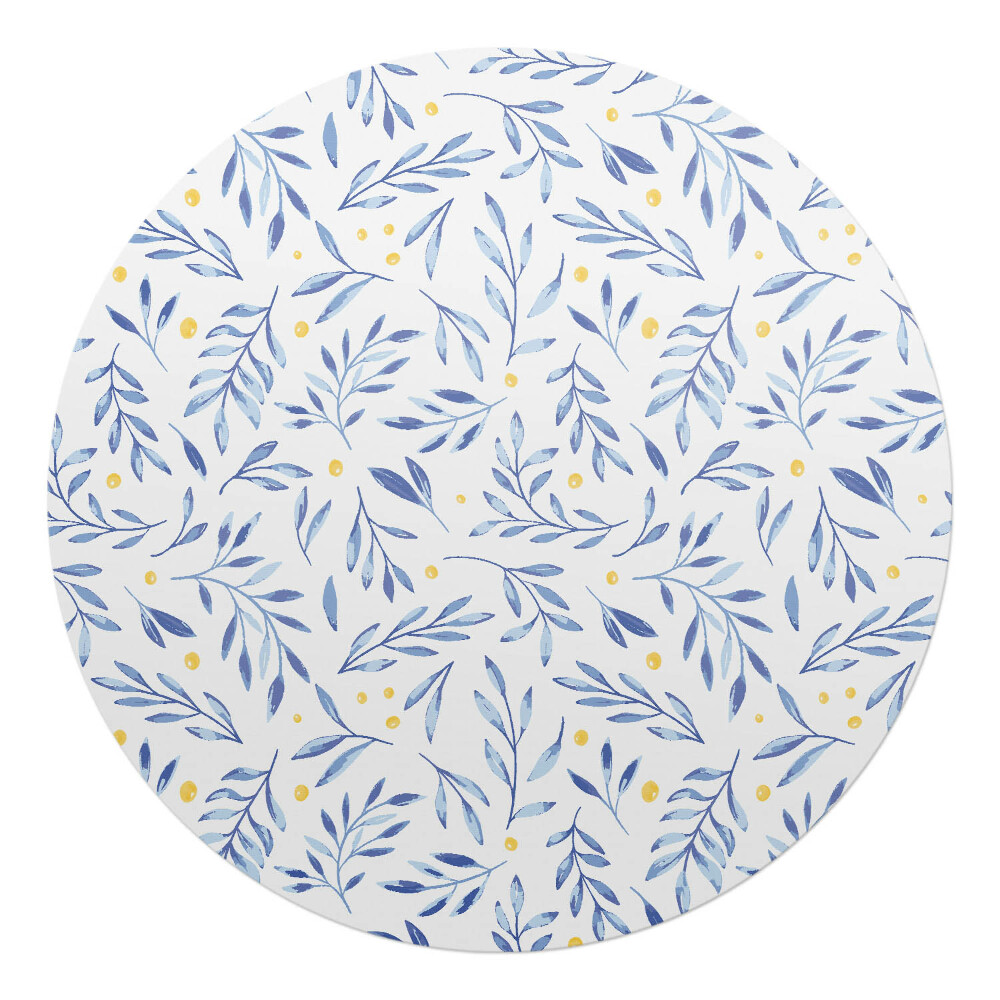 Podložka pod křeslo kulatá Akvarelové listy