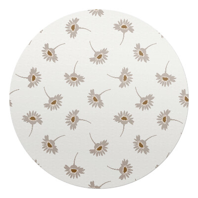 Ochranná podložka pod židli kulatá Retro květinový vzor