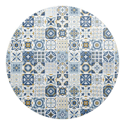 Ochranná podložka pod židli kulatá Dlaždice v retro stylu