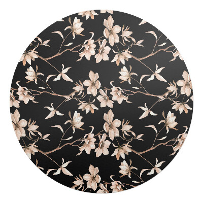 Ochranná podložka na podlahu kulatá Vintage květinový vzor