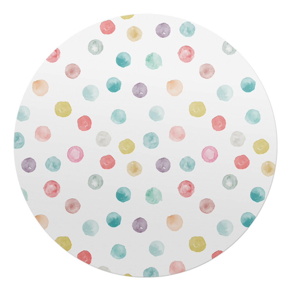 Ochranná podložka na podlahu kulatá Pastelové tečky