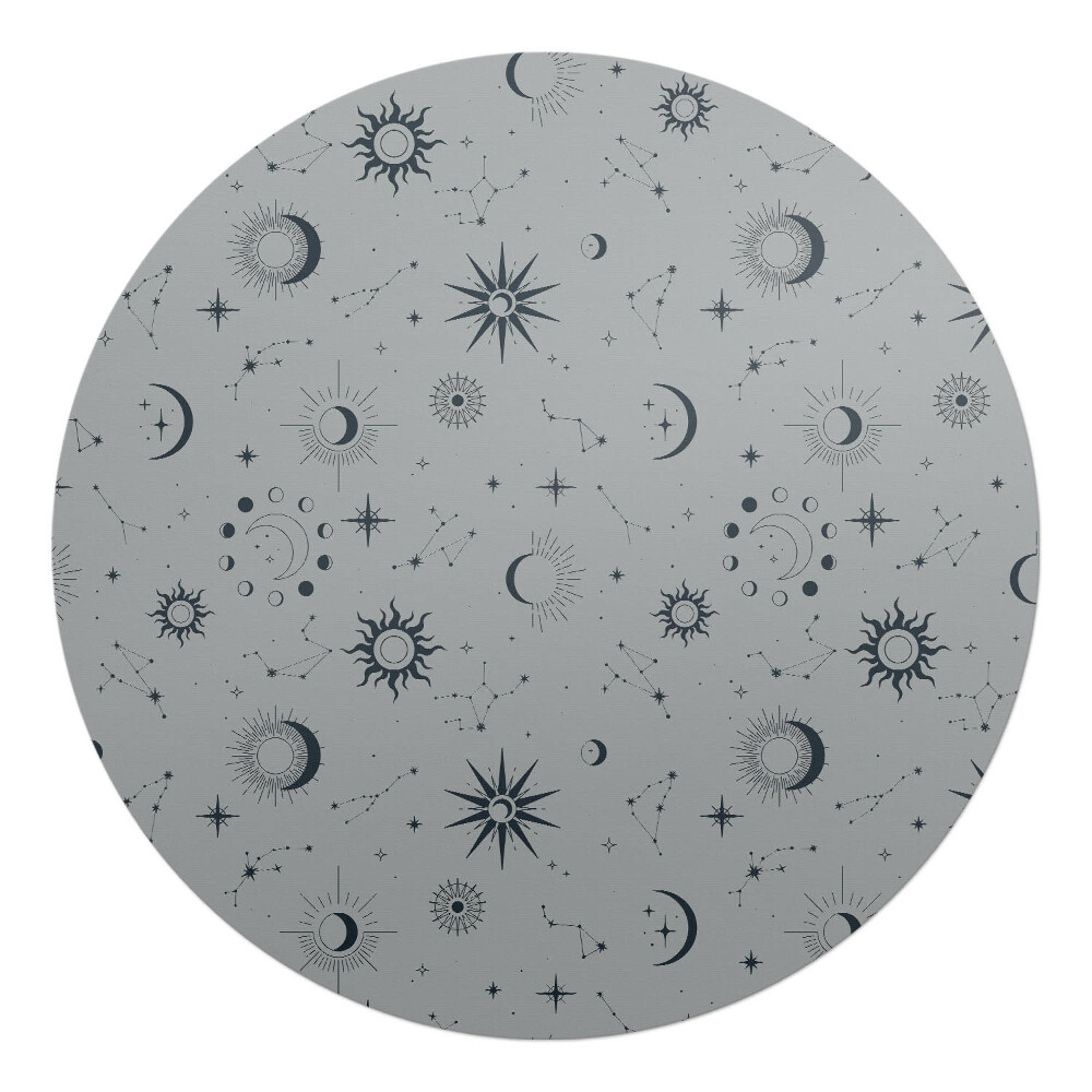 Ochranná podložka pod židli kulatá Vesmírné vzory