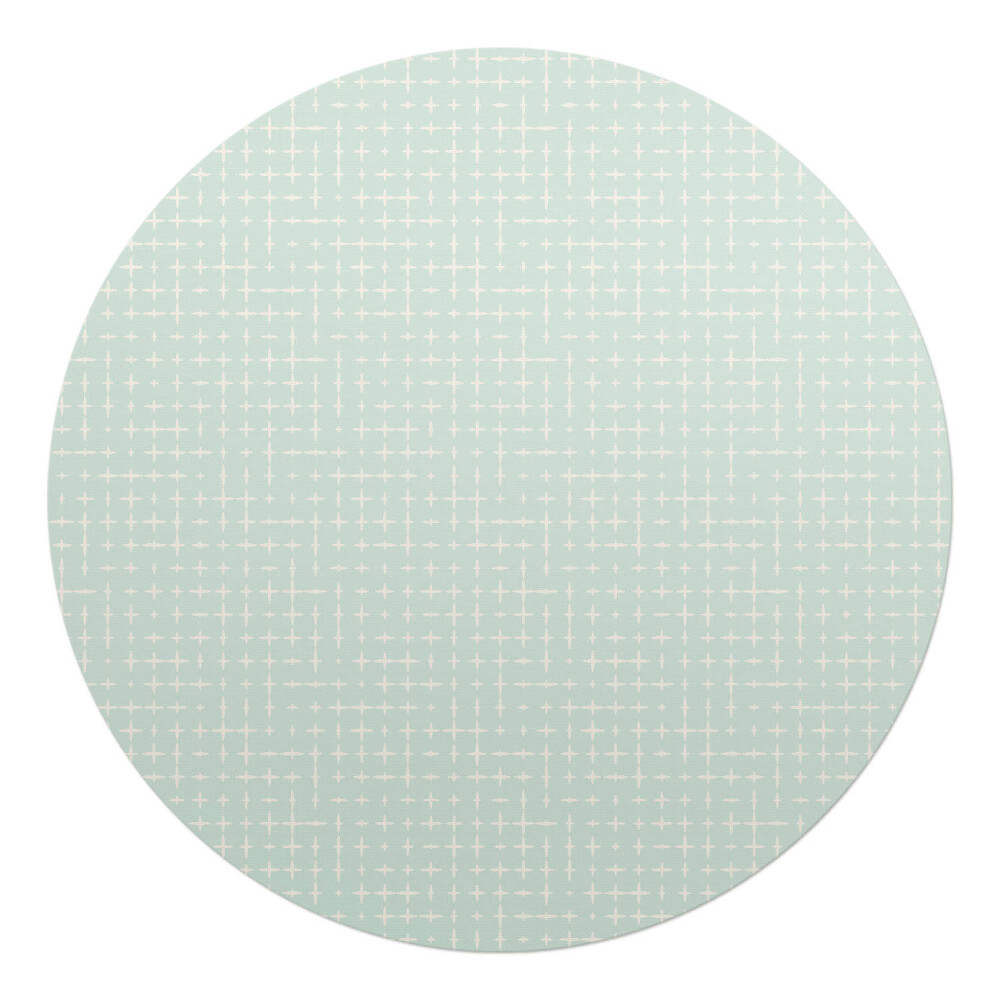 Ochranná podložka pod židli kulatá Retro vzor křížkového stehu