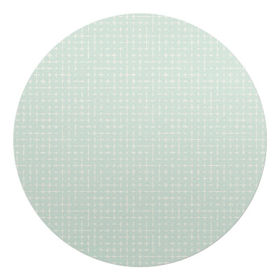 Ochranná podložka pod židli kulatá Retro vzor křížkového stehu