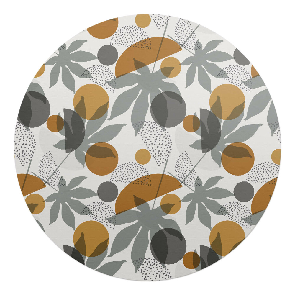 Ochranná podložka na podlahu kulatá Geometrické listy