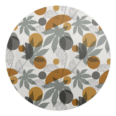 Ochranná podložka na podlahu kulatá Geometrické listy