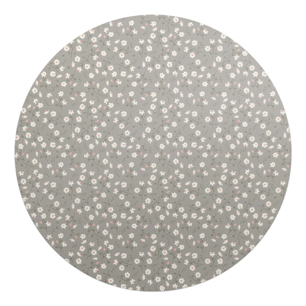 Ochranná podložka na podlahu kulatá Retro květinový vzor