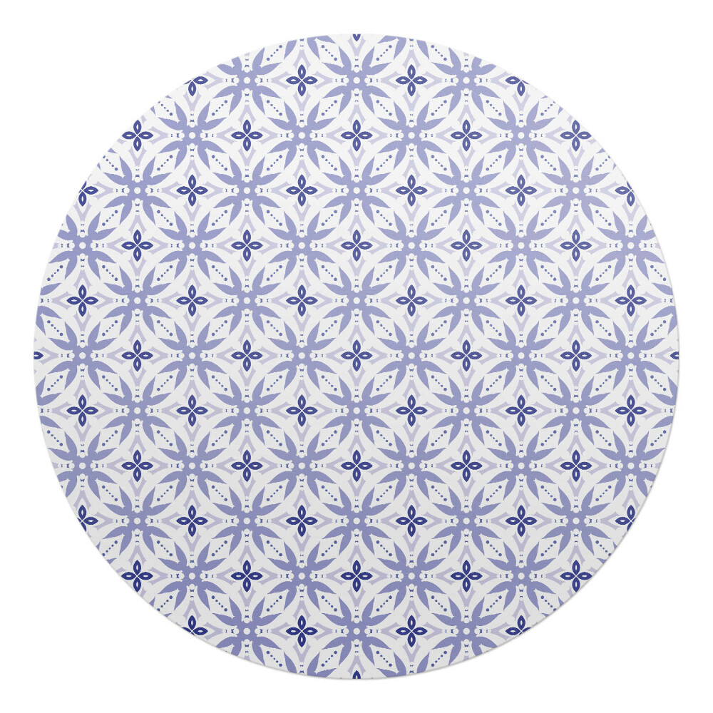 Podložka pod křeslo kulatá Retro květinový vzor