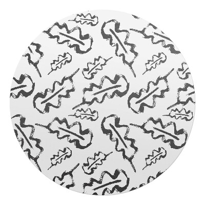 Podložka pod židli kulatá Listy v abstrakci