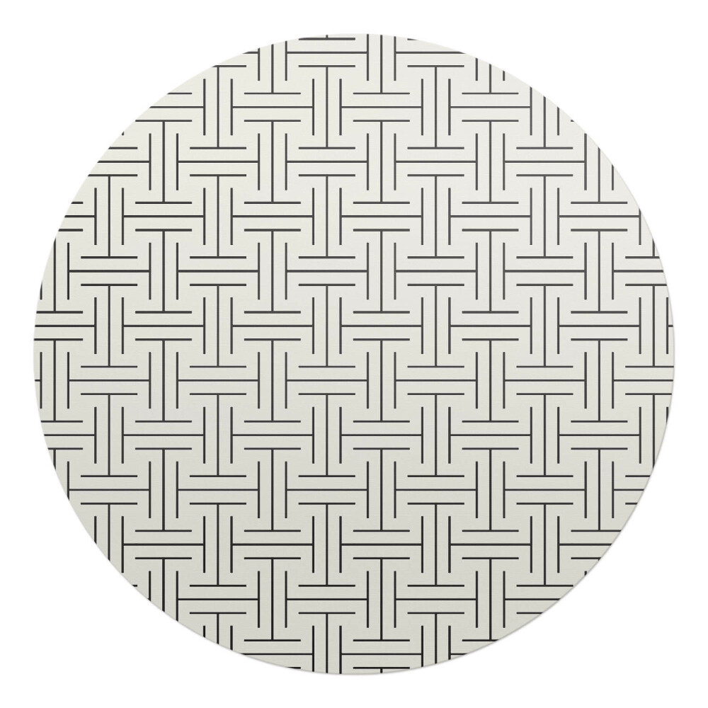 Ochranná podložka pod židli kulatá Geometrický kostkovaný vzor