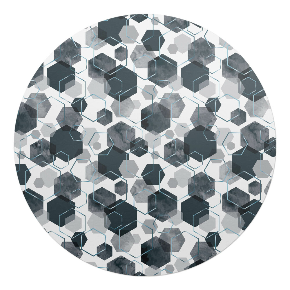 Ochranná podložka pod židli kulatá Geometrické šestiúhelníky