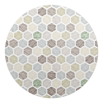 Podložka pod křeslo kulatá Šestiúhelníky s pruhy