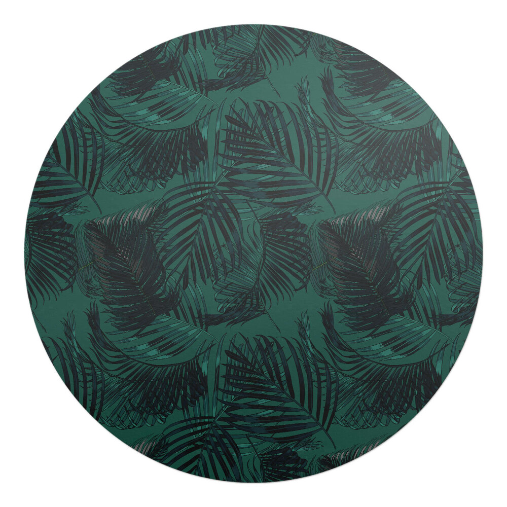 Ochranná podložka na podlahu kulatá Vzor palmových listů