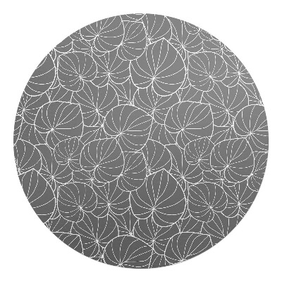 Ochranná podložka na podlahu kulatá Listy v abstrakci