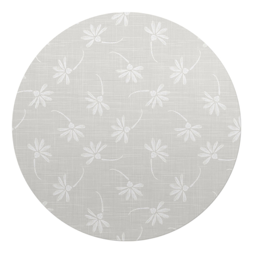 Podložka pod židli kulatá Květinový vzor na látce