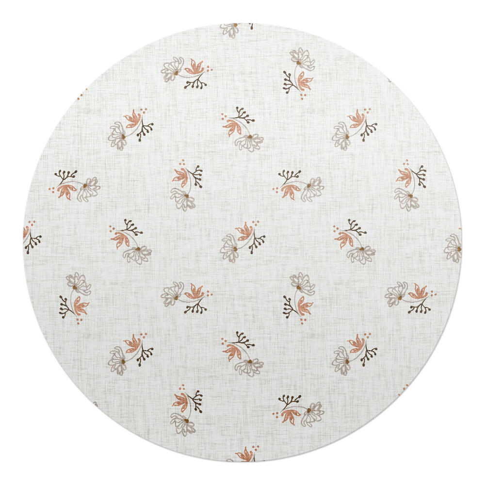 Ochranná podložka pod židli kulatá Jemné retro květiny