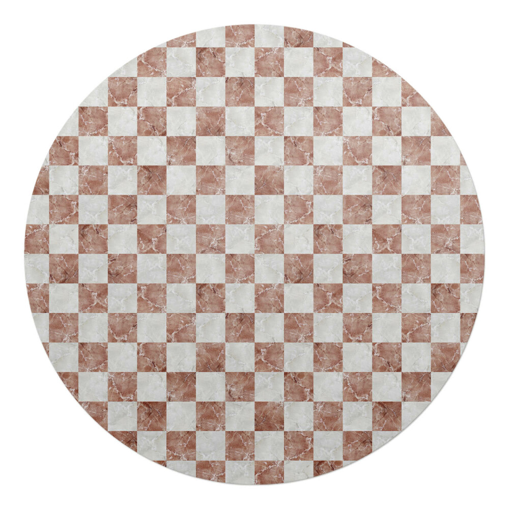 Podložka pod křeslo kulatá Mramorová šachovnice