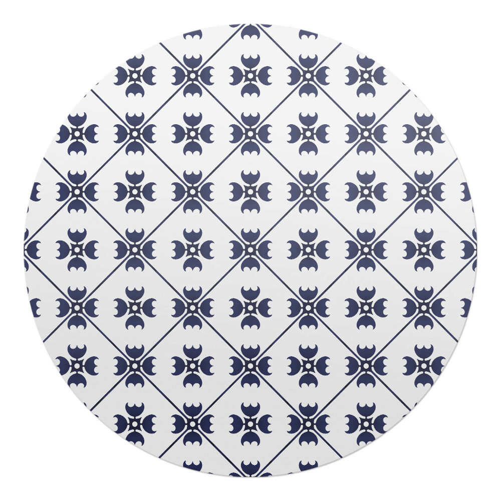 Ochranná podložka pod židli kulatá Geometrický retro vzor