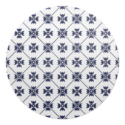 Ochranná podložka pod židli kulatá Geometrický retro vzor