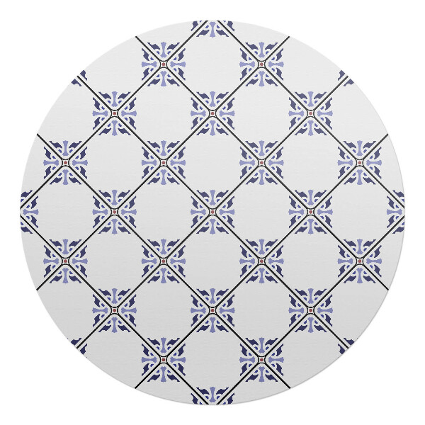 Ochranná podložka na podlahu kulatá Geometrický kostkovaný vzor