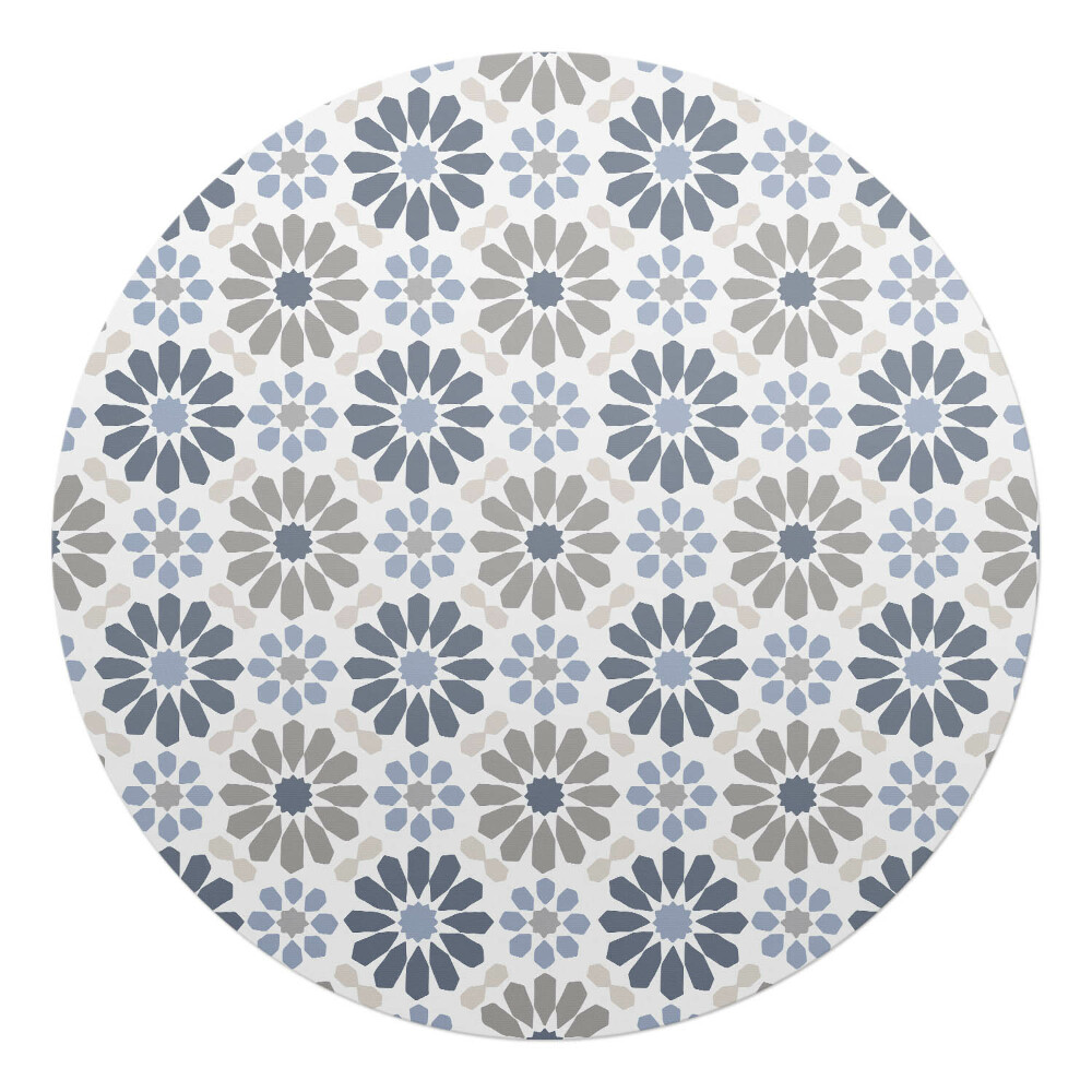 Ochranná podložka pod židli kulatá Retro květinový vzor