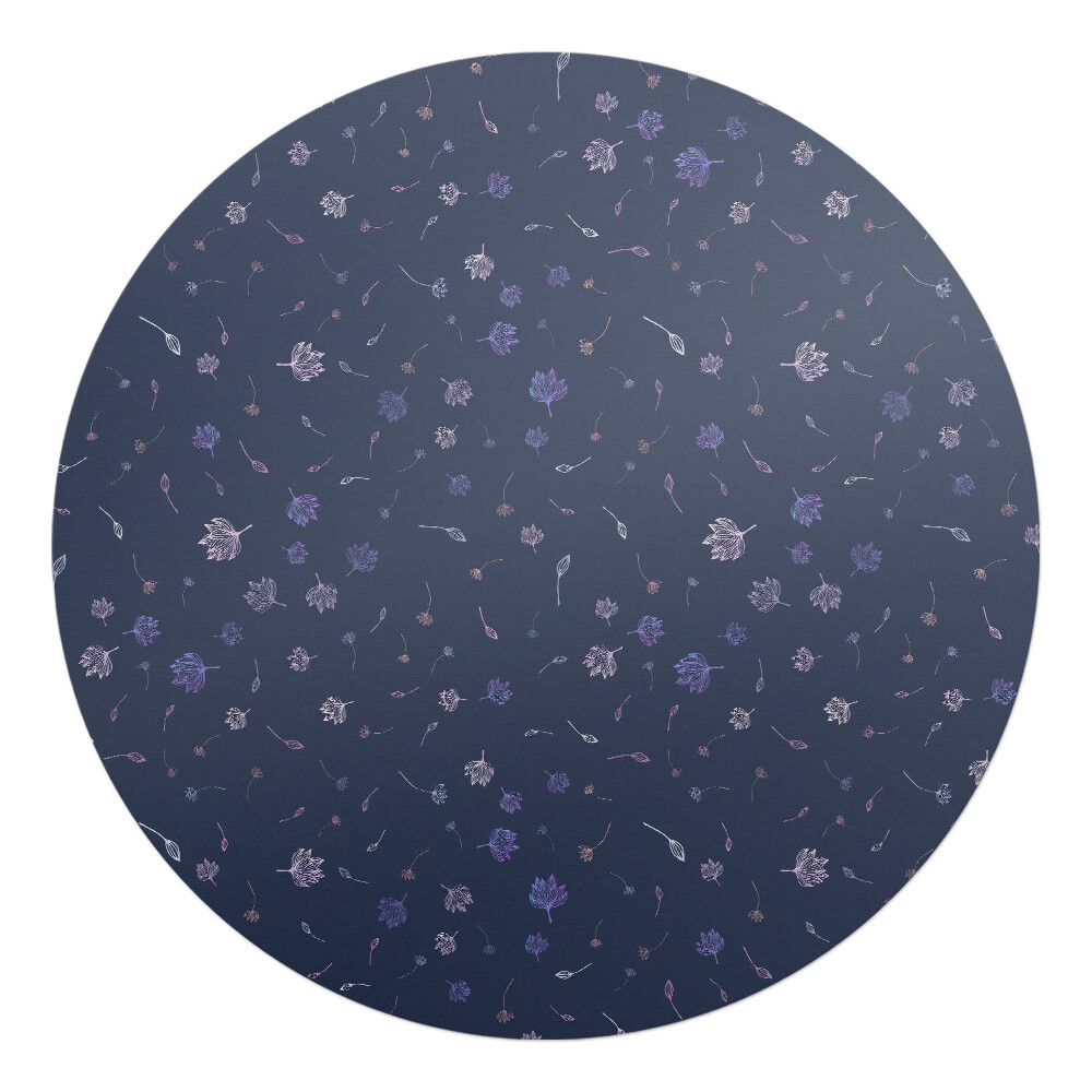 Podložka pod křeslo kulatá Květinový noční vzor