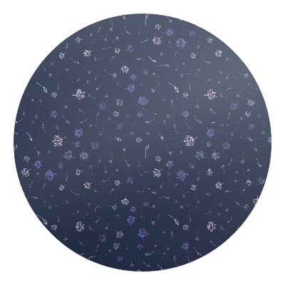 Podložka pod křeslo kulatá Květinový noční vzor