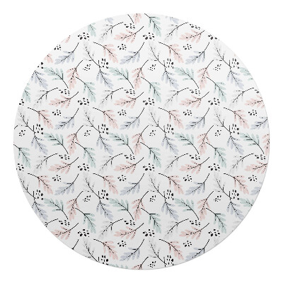 Podložka pod křeslo kulatá Pastelový listový vzor
