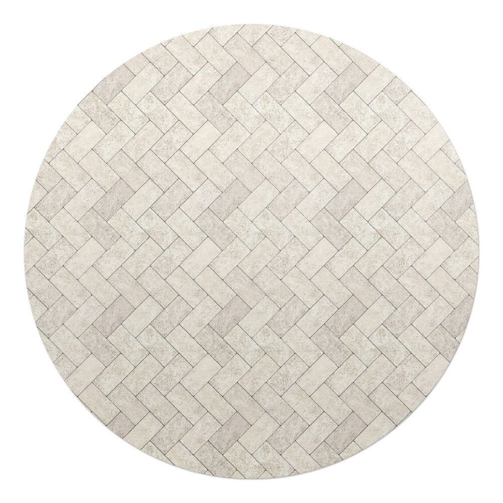 Podložka pod židli kulatá Dlaždice se vzorem rybí kosti