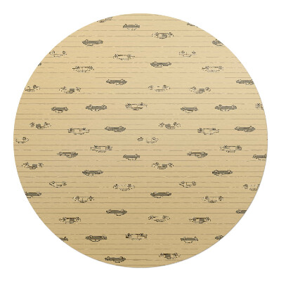Podložka pod křeslo kulatá Retro vzor letadel