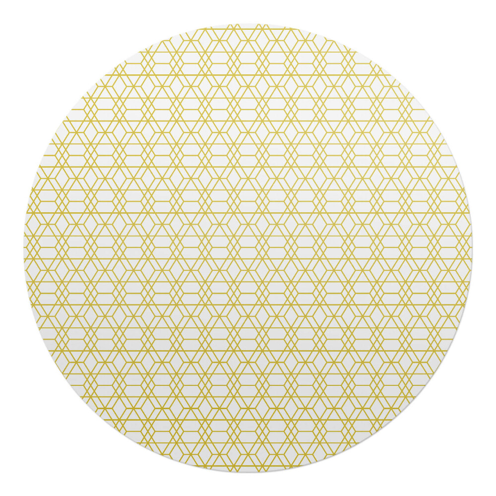 Podložka pod židli kulatá Geometrický kostkovaný vzor