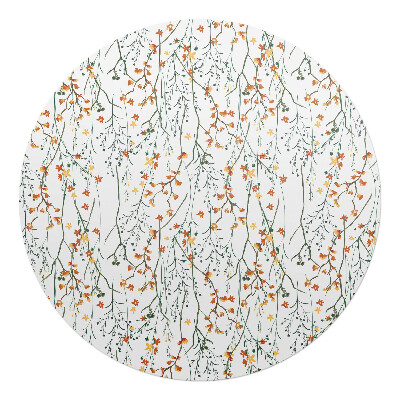 Podložka pod křeslo kulatá Podzimní květiny větvička