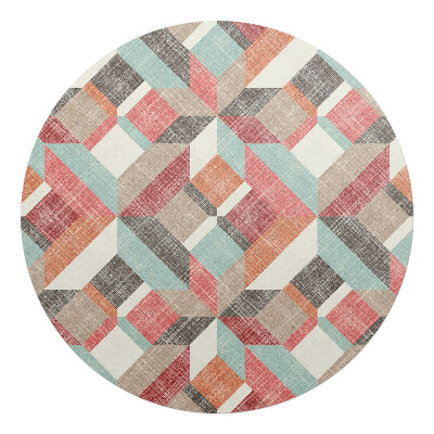 Ochranná podložka pod židli kulatá Geometrický retro vzor