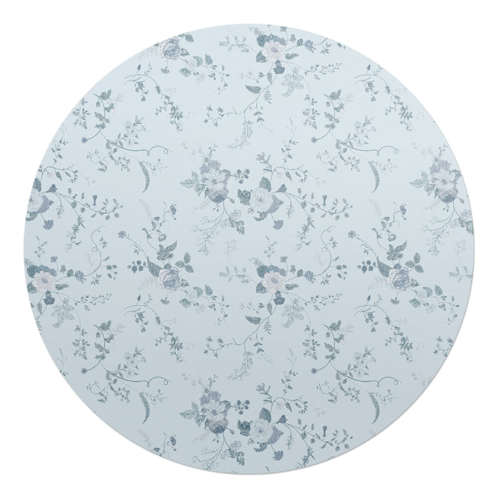 Ochranná podložka pod židli kulatá Vintage květinový vzor